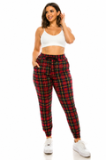 Luscious Joggers Red Tartan with Pockets
