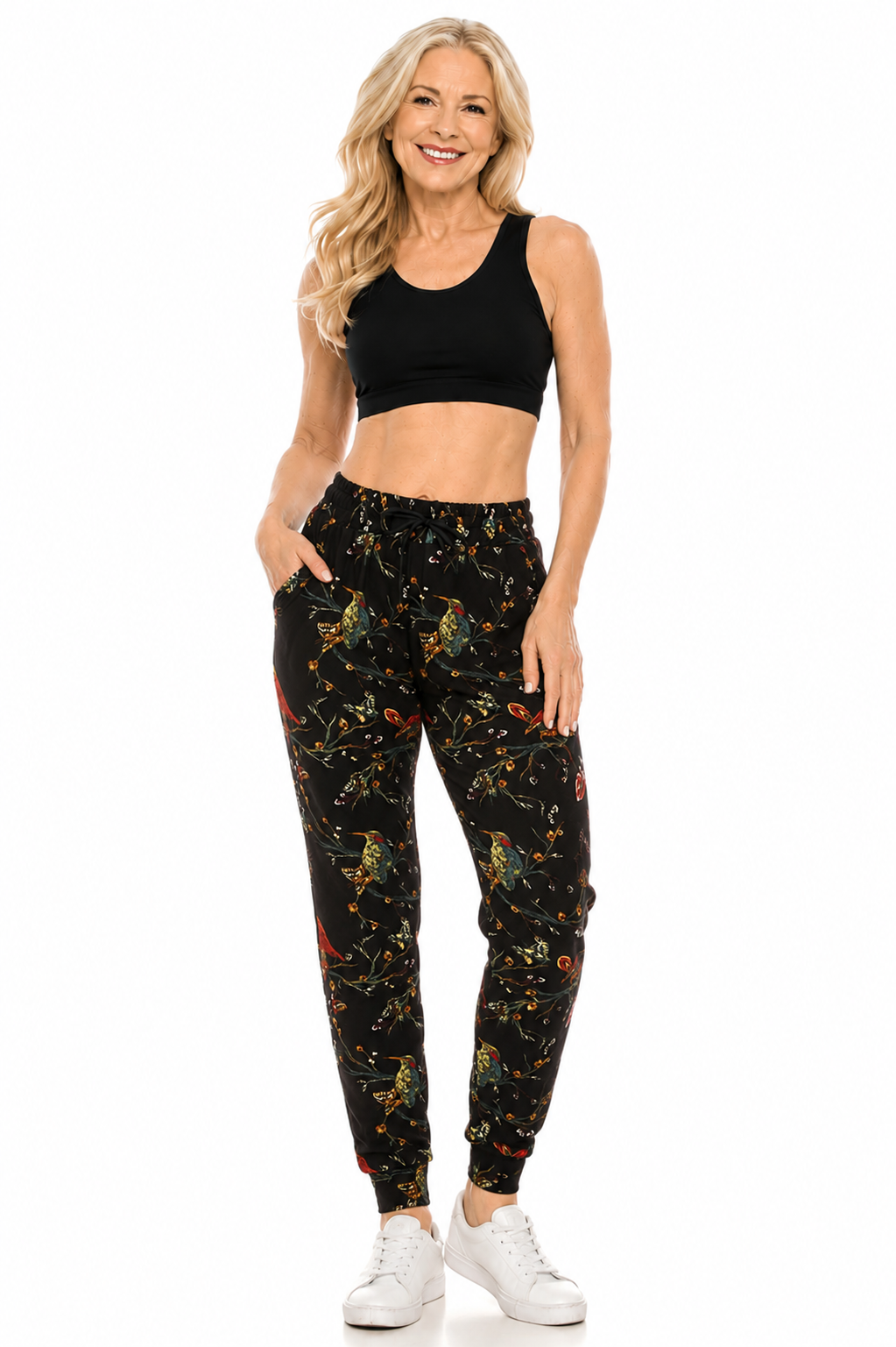 Lean Joggers Birds and Butterflies With Pockets